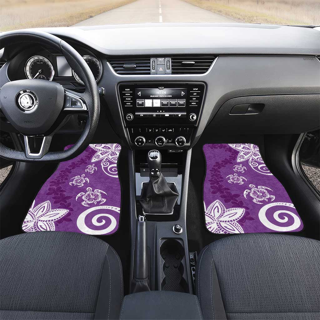 Polynesia Car Mats Purple Tribal Turtle Floral Pattern LT05 Set 2pcs - Front Purple - Polynesian Pride