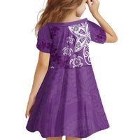 Polynesia Family Matching Off Shoulder Maxi Dress and Hawaiian Shirt Purple Tribal Turtle Floral Pattern LT05 - Polynesian Pride