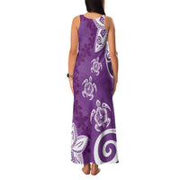 Polynesia Family Matching Tank Maxi Dress and Hawaiian Shirt Purple Tribal Turtle Floral Pattern LT05 - Polynesian Pride