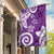 Polynesia Garden Flag Purple Tribal Turtle Floral Pattern