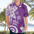 Polynesia Hawaiian Shirt Purple Tribal Turtle Floral Pattern