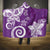 Polynesia Hooded Blanket Purple Tribal Turtle Floral Pattern