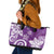 Polynesia Leather Tote Bag Purple Tribal Turtle Floral Pattern