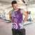 Polynesia Men Tank Top Purple Tribal Turtle Floral Pattern