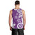 Polynesia Men Tank Top Purple Tribal Turtle Floral Pattern