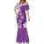 Polynesia Mermaid Dress Purple Tribal Turtle Floral Pattern