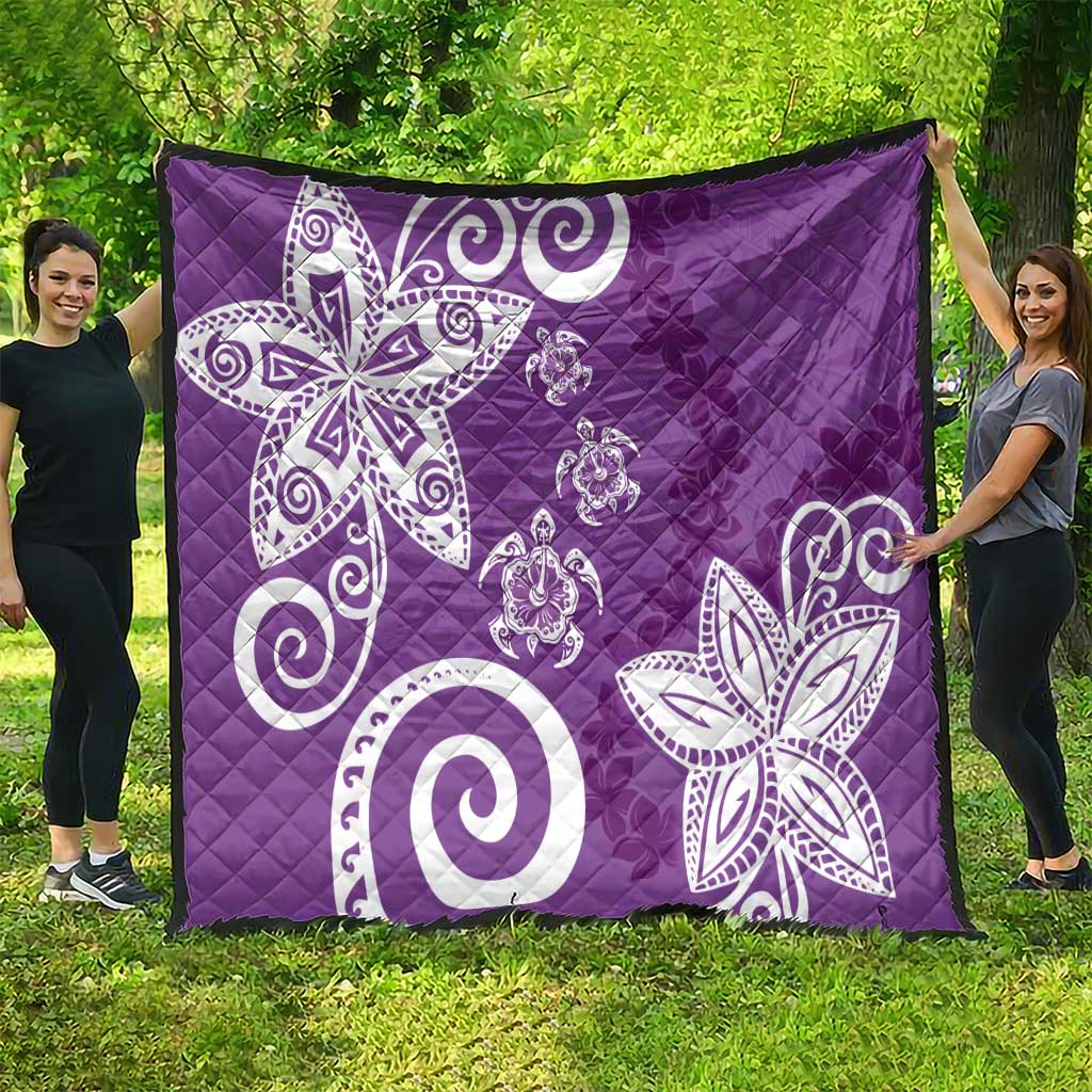 Polynesia Quilt Purple Tribal Turtle Floral Pattern LT05 - Polynesian Pride