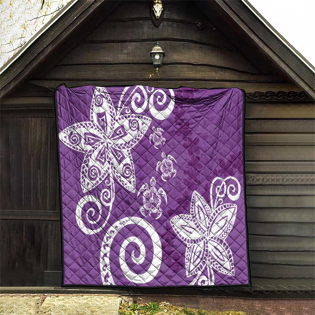 Polynesia Quilt Purple Tribal Turtle Floral Pattern LT05 - Polynesian Pride
