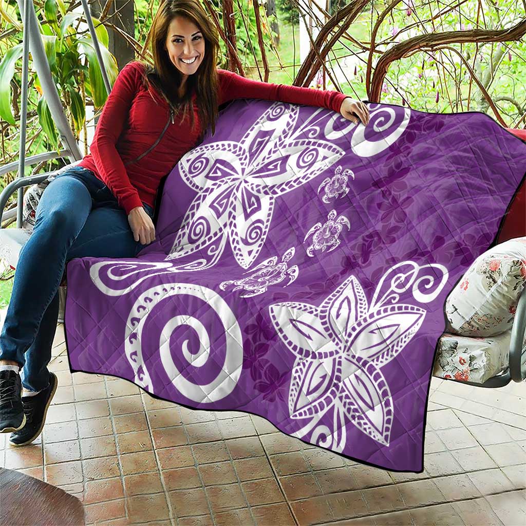 Polynesia Quilt Purple Tribal Turtle Floral Pattern LT05 - Polynesian Pride