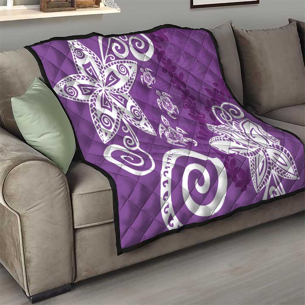 Polynesia Quilt Purple Tribal Turtle Floral Pattern LT05 - Polynesian Pride
