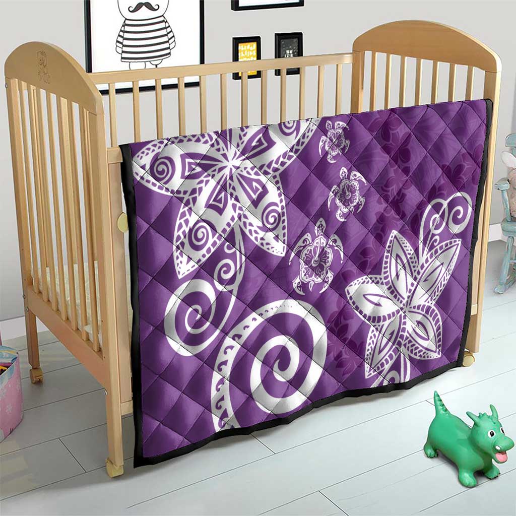 Polynesia Quilt Purple Tribal Turtle Floral Pattern LT05 - Polynesian Pride