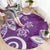 Polynesia Round Carpet Purple Tribal Turtle Floral Pattern