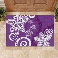 Polynesia Rubber Doormat Purple Tribal Turtle Floral Pattern LT05 Purple - Polynesian Pride