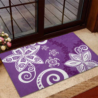 Polynesia Rubber Doormat Purple Tribal Turtle Floral Pattern LT05 - Polynesian Pride