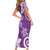 Polynesia Short Sleeve Bodycon Dress Purple Tribal Turtle Floral Pattern