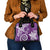 Polynesia Shoulder Handbag Purple Tribal Turtle Floral Pattern