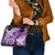 Polynesia Shoulder Handbag Purple Tribal Turtle Floral Pattern