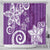 Polynesia Shower Curtain Purple Tribal Turtle Floral Pattern