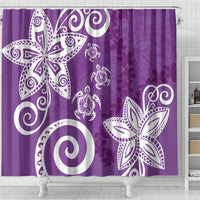 Polynesia Shower Curtain Purple Tribal Turtle Floral Pattern LT05 - Polynesian Pride