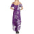 Polynesia Summer Maxi Dress Purple Tribal Turtle Floral Pattern