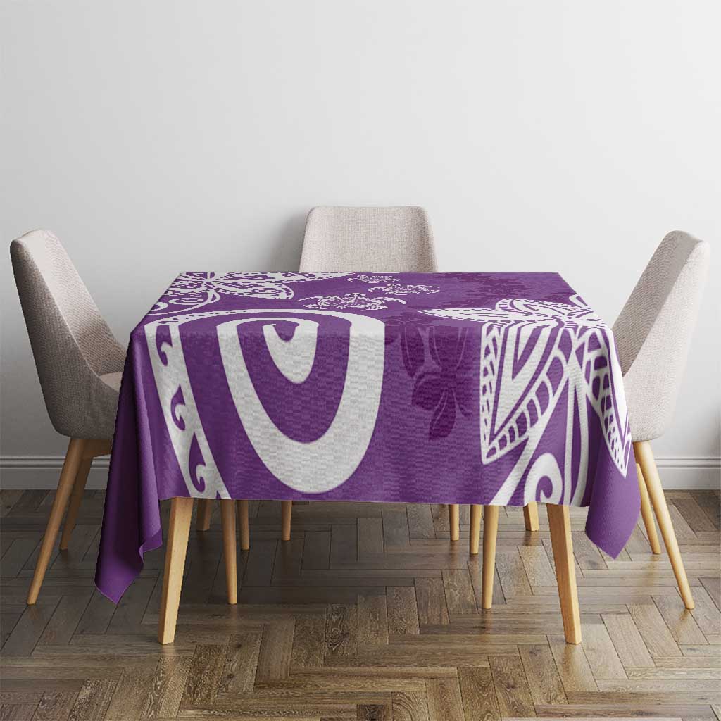 Polynesia Tablecloth Purple Tribal Turtle Floral Pattern LT05 - Polynesian Pride