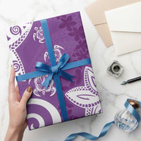 Polynesia Wrapping Paper Purple Tribal Turtle Floral Pattern LT05 - Polynesian Pride