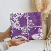 Polynesia Wrapping Paper Purple Tribal Turtle Floral Pattern LT05 - Polynesian Pride