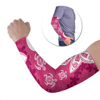 Polynesia Arm Sleeves Pink Tribal Turtle Floral Pattern - Polynesian Pride