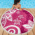 Polynesia Beach Blanket Pink Tribal Turtle Floral Pattern