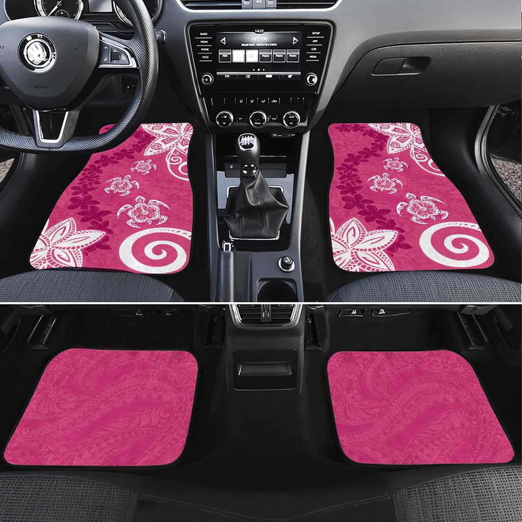 Polynesia Car Mats Pink Tribal Turtle Floral Pattern LT05 Set 4pcs Pink - Polynesian Pride