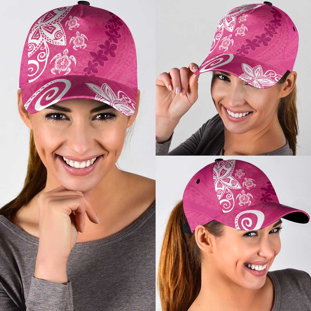 Polynesia Classic Cap Pink Tribal Turtle Floral Pattern - Polynesian Pride