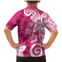 Polynesia Family Matching Mermaid Dress and Hawaiian Shirt Pink Tribal Turtle Floral Pattern LT05 - Polynesian Pride
