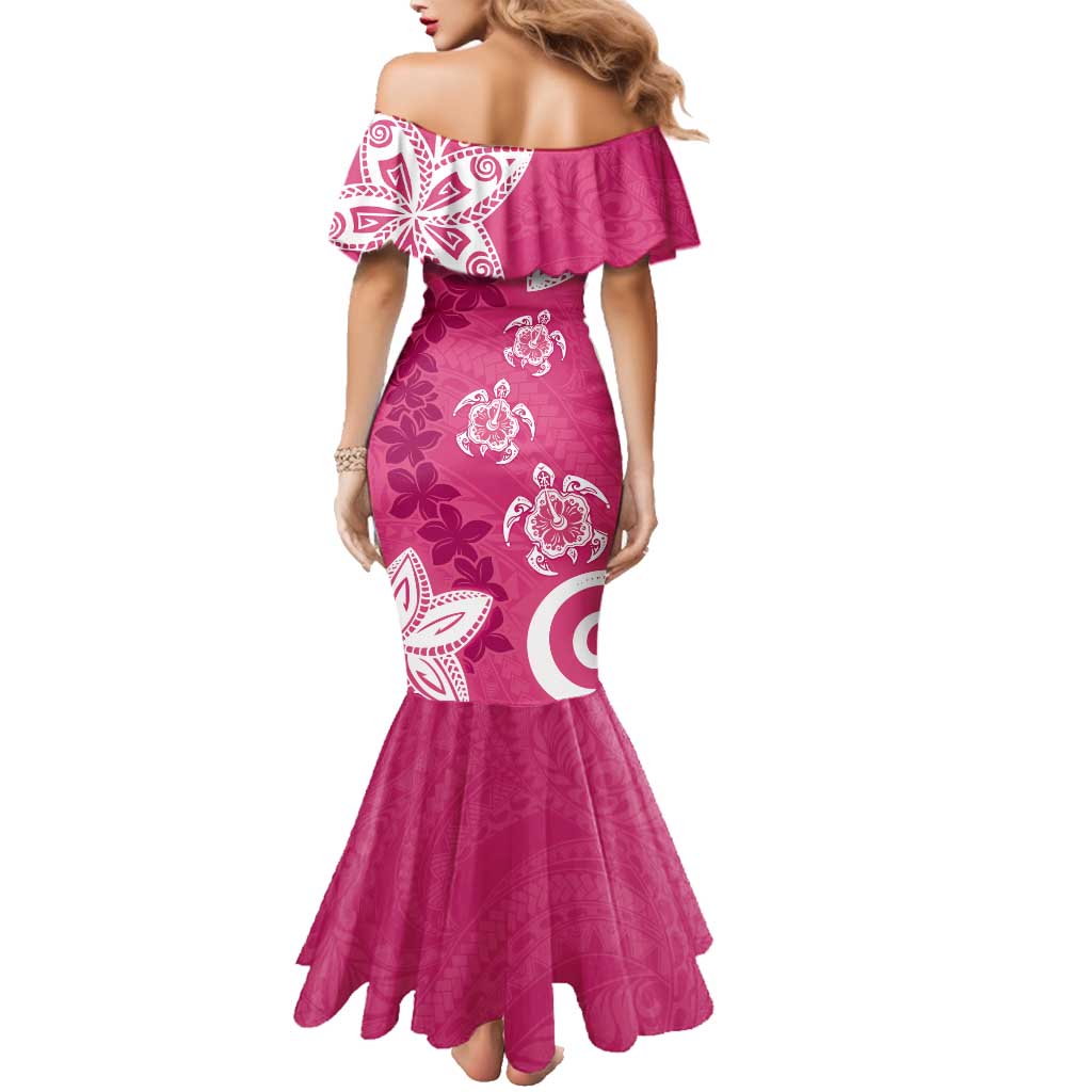 Polynesia Family Matching Mermaid Dress and Hawaiian Shirt Pink Tribal Turtle Floral Pattern LT05 - Polynesian Pride