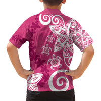 Polynesia Family Matching Tank Maxi Dress and Hawaiian Shirt Pink Tribal Turtle Floral Pattern LT05 - Polynesian Pride