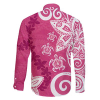 Polynesia Family Matching Tank Maxi Dress and Hawaiian Shirt Pink Tribal Turtle Floral Pattern LT05 - Polynesian Pride
