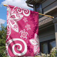 Polynesia Garden Flag Pink Tribal Turtle Floral Pattern LT05 - Polynesian Pride