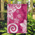 Polynesia Garden Flag Pink Tribal Turtle Floral Pattern