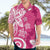 Polynesia Hawaiian Shirt Pink Tribal Turtle Floral Pattern