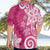 Polynesia Hawaiian Shirt Pink Tribal Turtle Floral Pattern