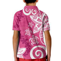 Polynesia Kid Polo Shirt Pink Tribal Turtle Floral Pattern LT05 - Polynesian Pride