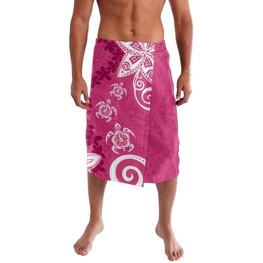 Polynesia Lavalava Pink Tribal Turtle Floral Pattern