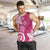 Polynesia Men Tank Top Pink Tribal Turtle Floral Pattern