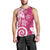 Polynesia Men Tank Top Pink Tribal Turtle Floral Pattern