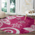 Polynesia Round Carpet Pink Tribal Turtle Floral Pattern