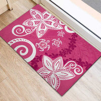 Polynesia Rubber Doormat Pink Tribal Turtle Floral Pattern LT05 - Polynesian Pride