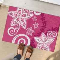 Polynesia Rubber Doormat Pink Tribal Turtle Floral Pattern LT05 - Polynesian Pride