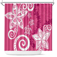 Polynesia Shower Curtain Pink Tribal Turtle Floral Pattern LT05 Pink - Polynesian Pride