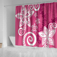 Polynesia Shower Curtain Pink Tribal Turtle Floral Pattern LT05 - Polynesian Pride