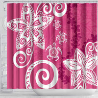 Polynesia Shower Curtain Pink Tribal Turtle Floral Pattern LT05 - Polynesian Pride