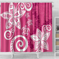 Polynesia Shower Curtain Pink Tribal Turtle Floral Pattern LT05 - Polynesian Pride
